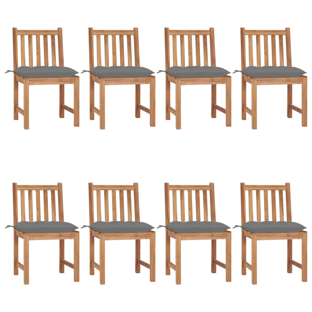 Gartenstühle 2 Stk. mit Kissen Massivholz Teak
