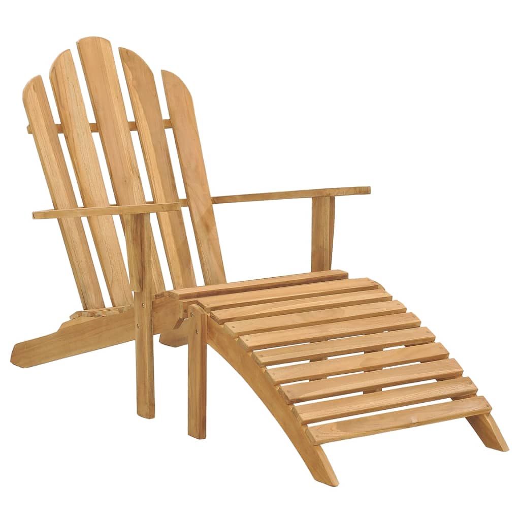 vidaXL Adirondack-Stühle mit Fußteil 2 Stk. Massivholz Teak