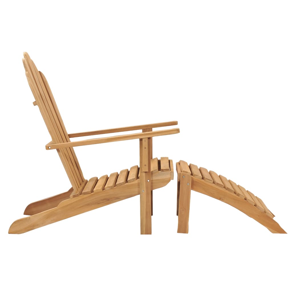 vidaXL Adirondack-Stühle mit Fußteil 2 Stk. Massivholz Teak