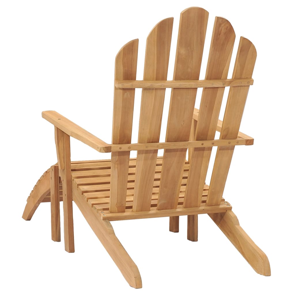 vidaXL Adirondack-Stühle mit Fußteil 2 Stk. Massivholz Teak