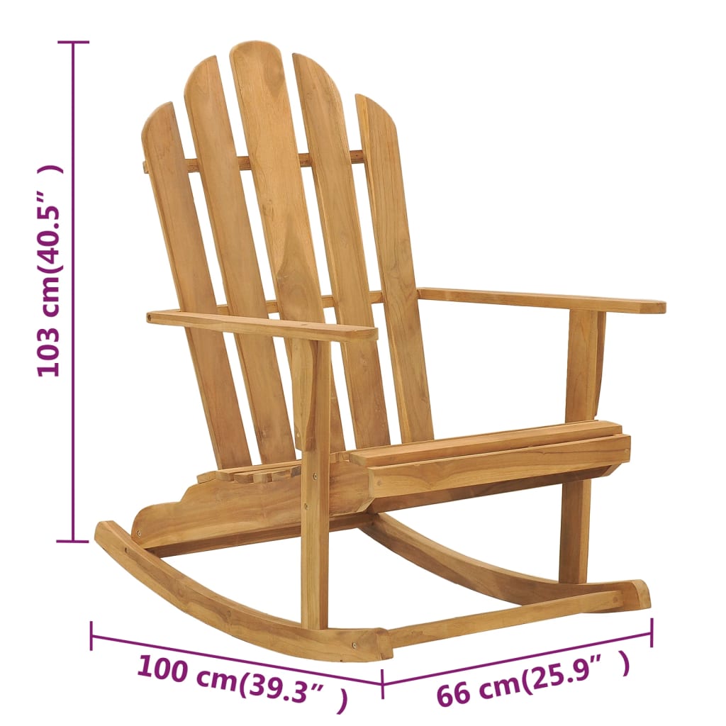 vidaXL Adirondack-Schaukelstühle 2 Stk. Massivholz Teak
