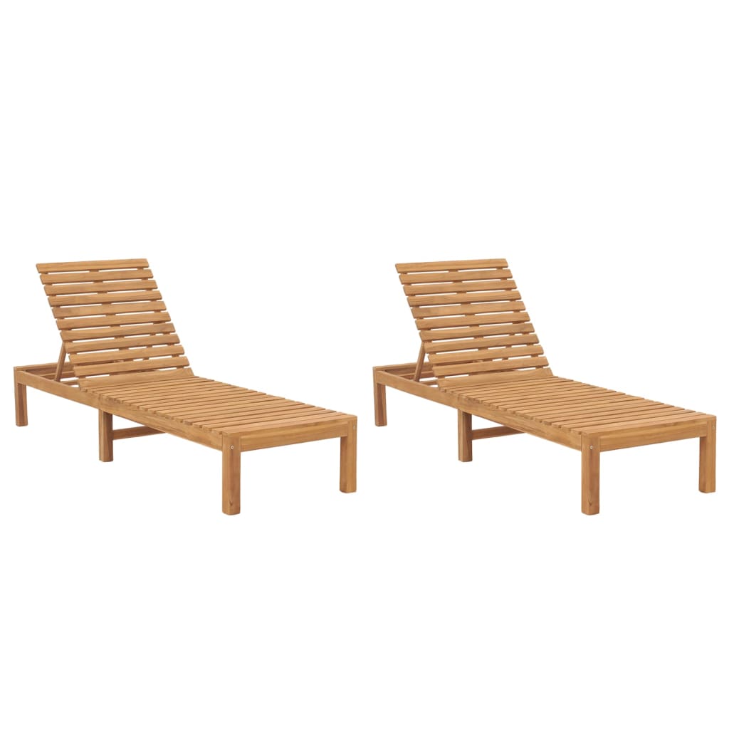 vidaXL Sonnenliegen 2 Stk. Massivholz Teak