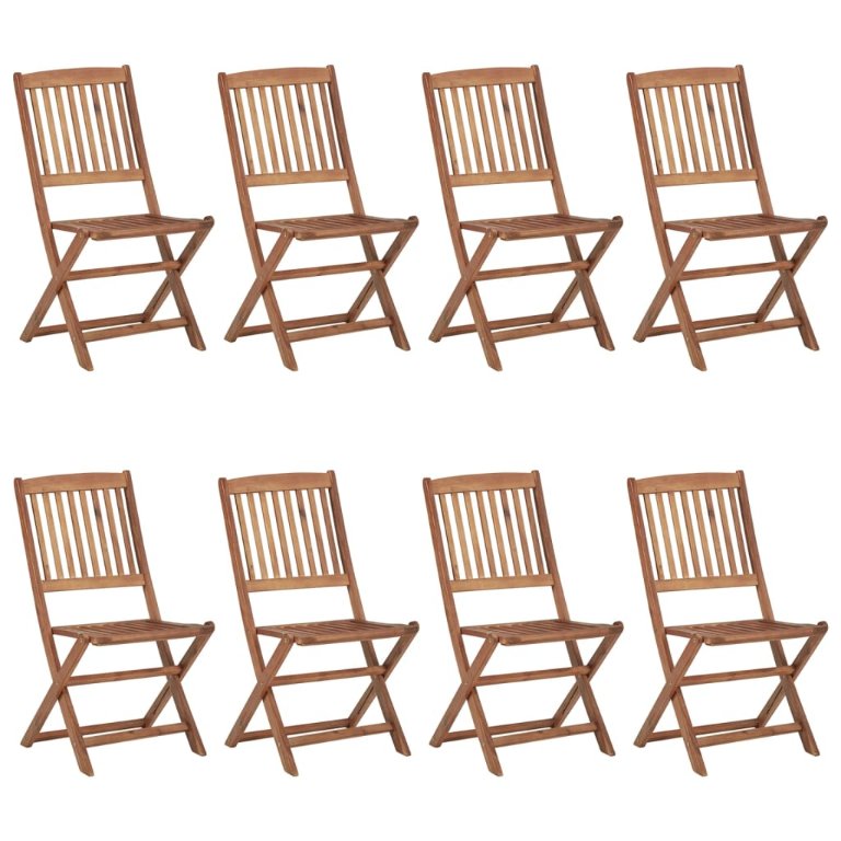 vidaXL Klappbare Gartenstühle 6 Stk. mit Kissen Massivholz Akazie