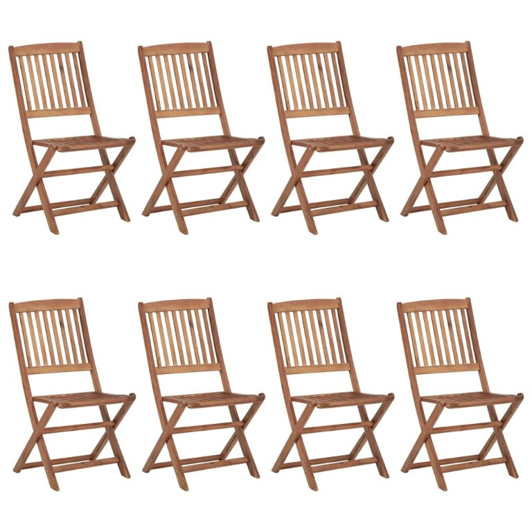 vidaXL Klappbare Gartenstühle 6 Stk. mit Kissen Massivholz Akazie