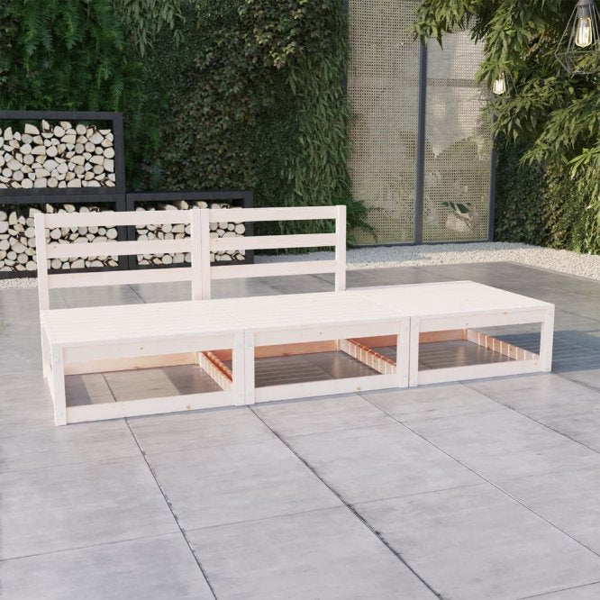 vidaXL 3-tlg. Garten-Lounge-Set Massivholz Kiefer