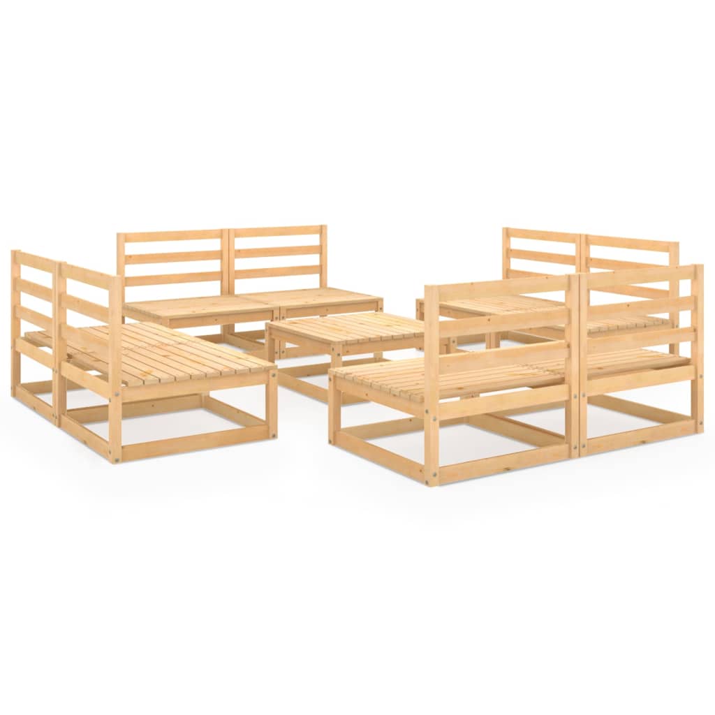 vidaXL 9-tlg. Garten-Lounge-Set Massivholz Kiefer