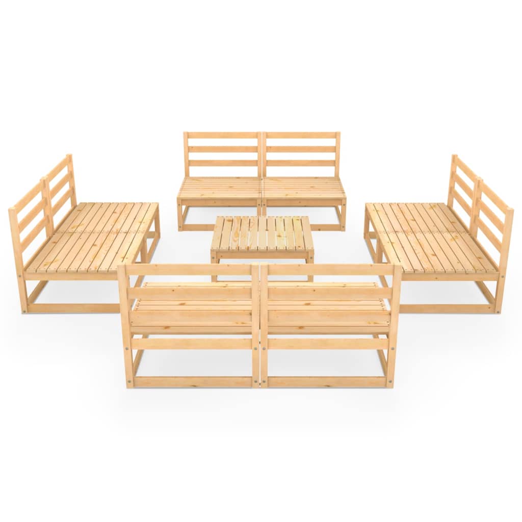 vidaXL 9-tlg. Garten-Lounge-Set Massivholz Kiefer