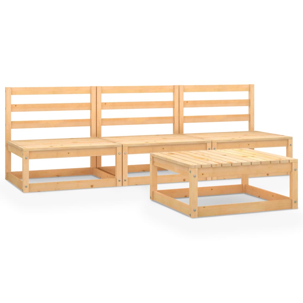 vidaXL 4-tlg. Garten-Lounge-Set Massivholz Kiefer