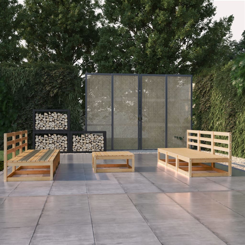 vidaXL 7-tlg. Garten-Lounge-Set Massivholz Kiefer