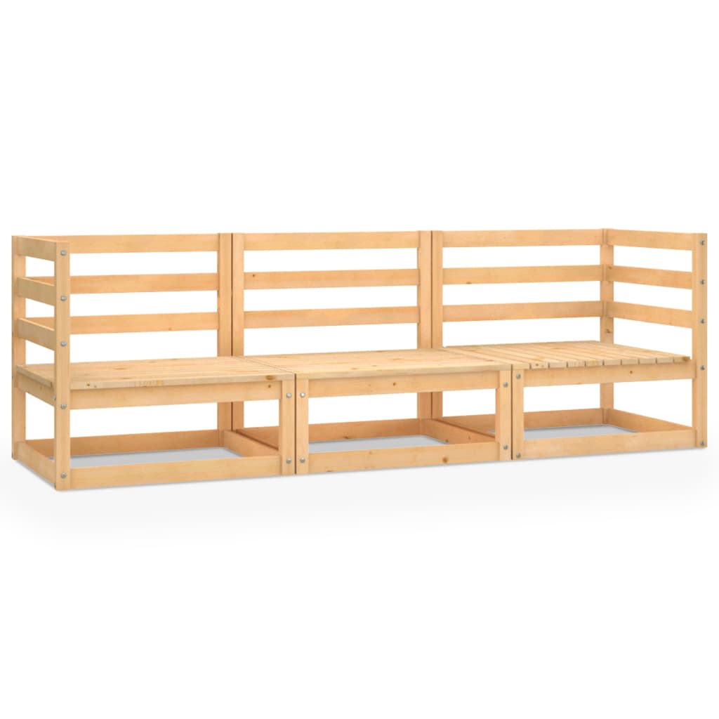 vidaXL Outdoor-Sofa 3-Sitzer Massivholz Kiefer
