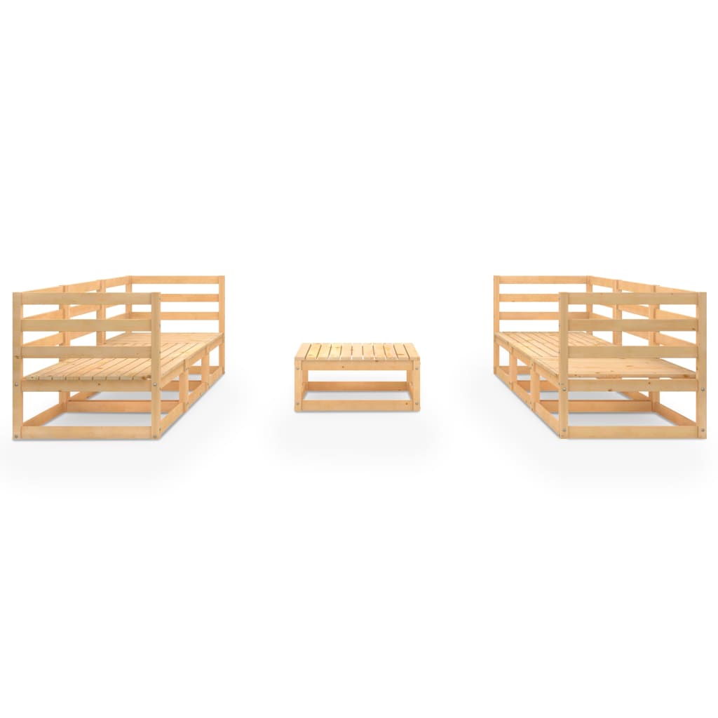 vidaXL 7-tlg. Garten-Lounge-Set Massivholz Kiefer