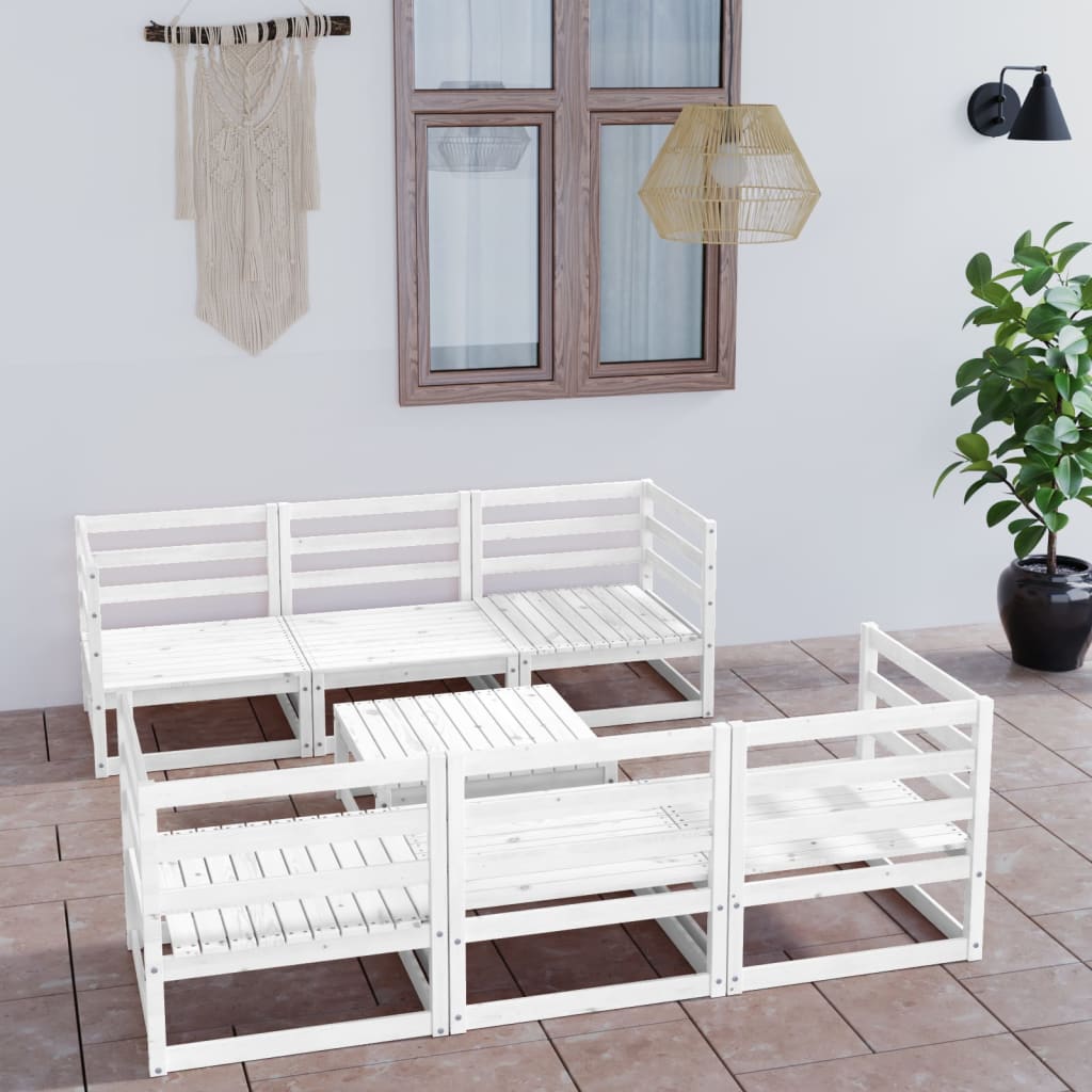 vidaXL 7-tlg. Garten-Lounge-Set Massivholz Kiefer
