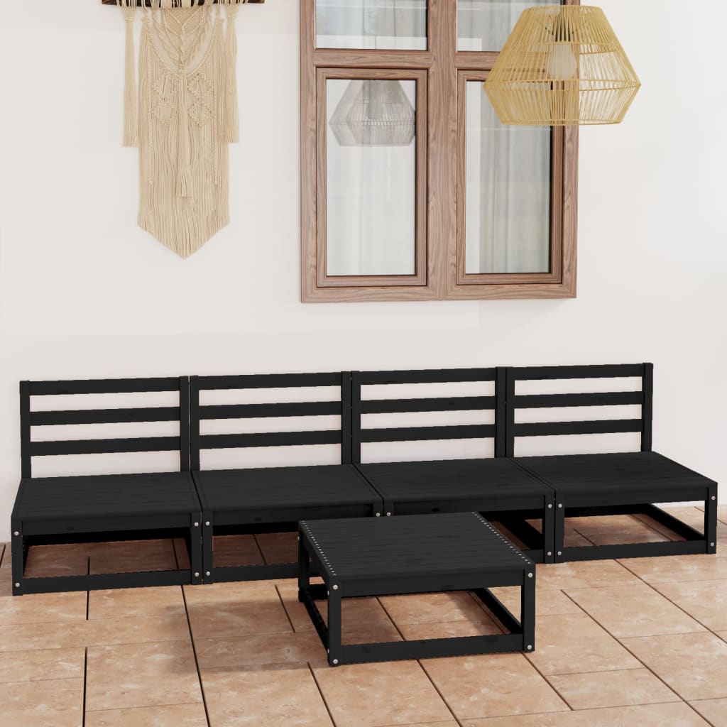 vidaXL 5-tlg. Garten-Lounge-Set Massivholz Kiefer