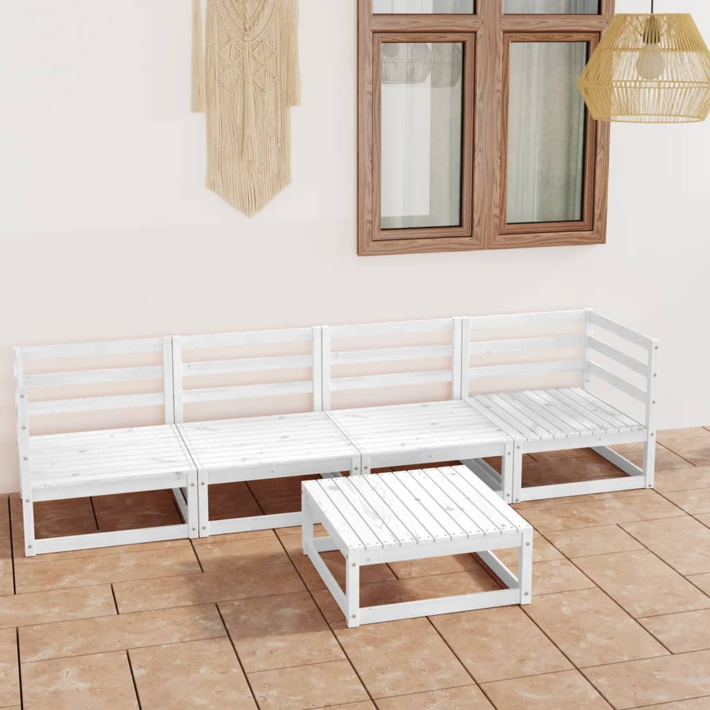 vidaXL 5-tlg. Garten-Lounge-Set Massivholz Kiefer
