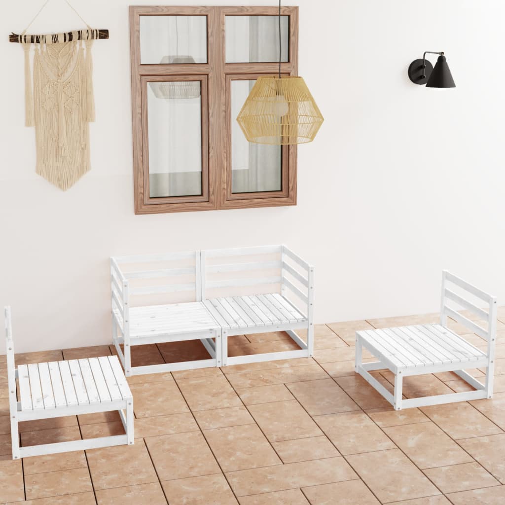 vidaXL 4-tlg. Garten-Lounge-Set Massivholz Kiefer