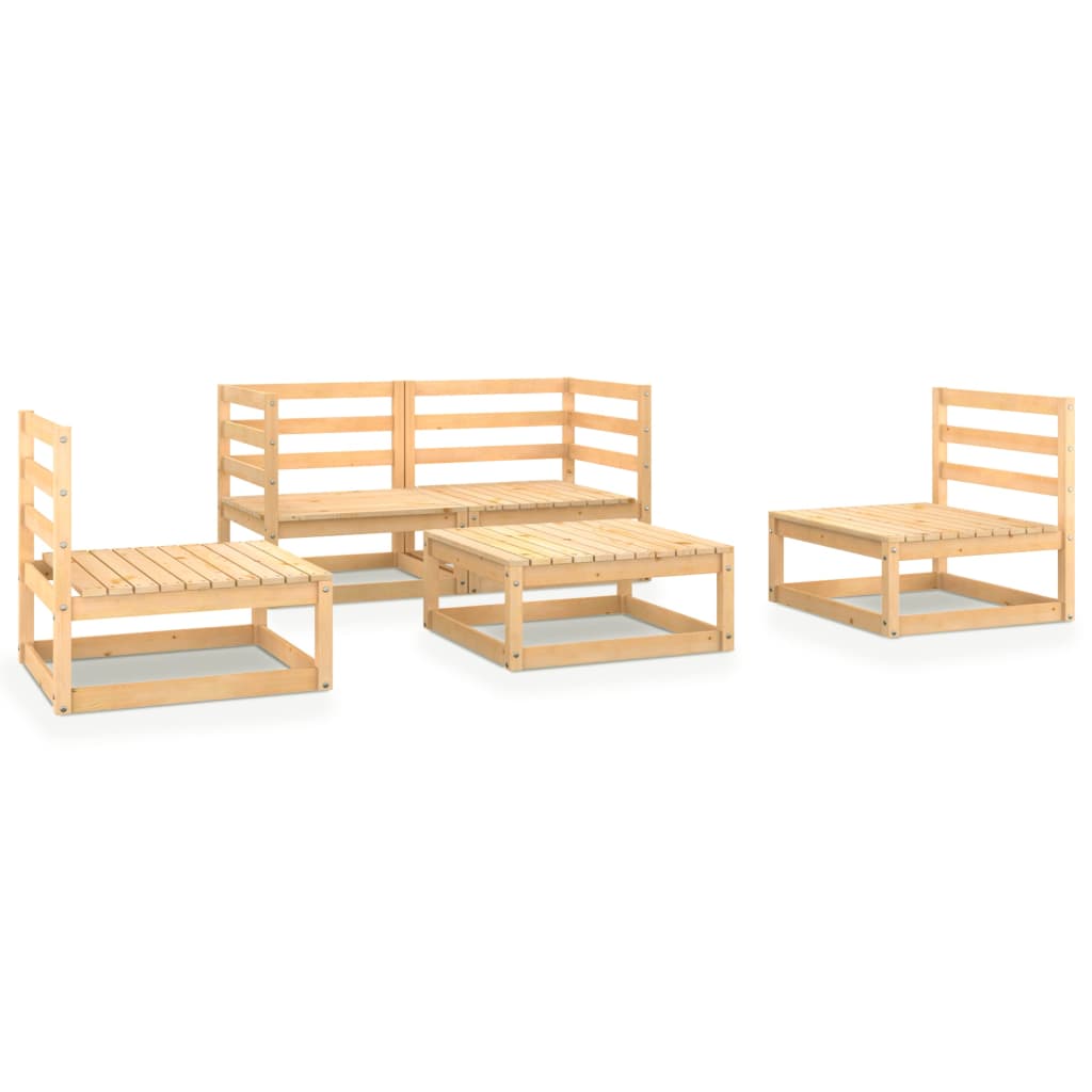 vidaXL 5-tlg. Garten-Lounge-Set Massivholz Kiefer