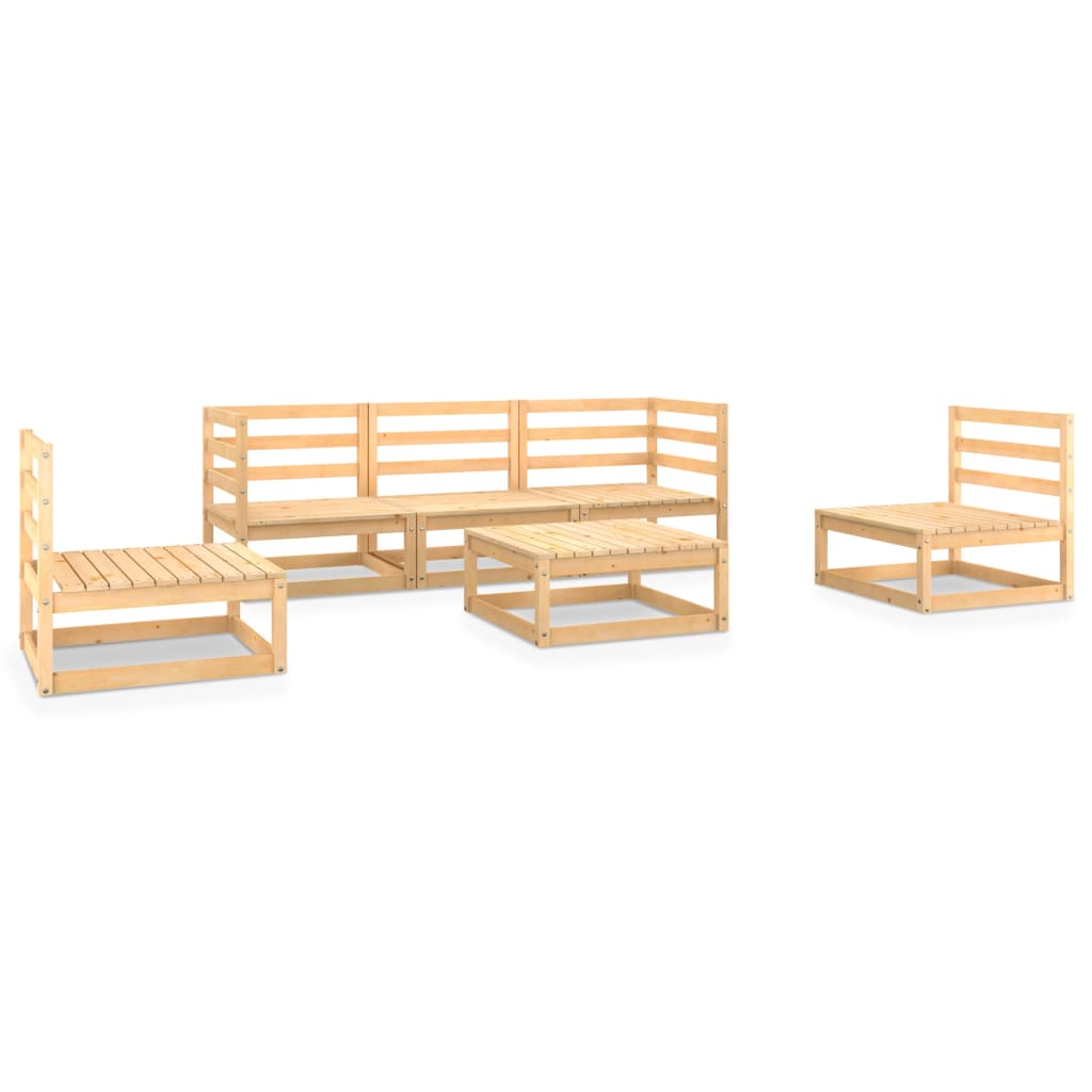 vidaXL 6-tlg. Garten-Lounge-Set Massivholz Kiefer