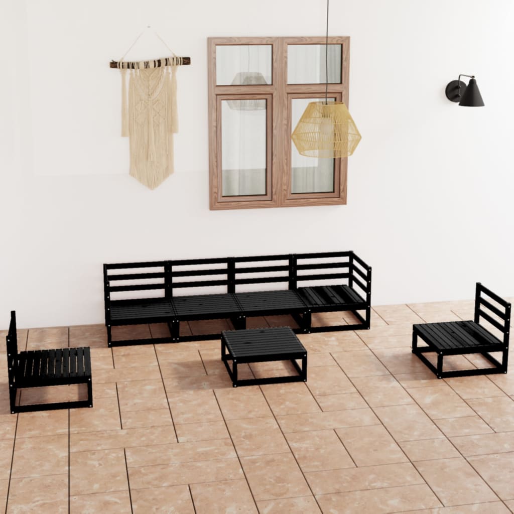 vidaXL 7-tlg. Garten-Lounge-Set Honigbraun Massivholz Kiefer