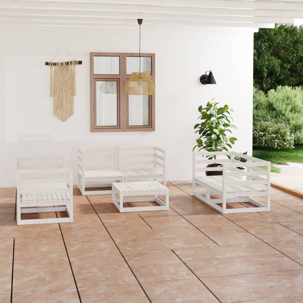 vidaXL 7-tlg. Garten-Lounge-Set mit Kissen Kiefer Massivholz