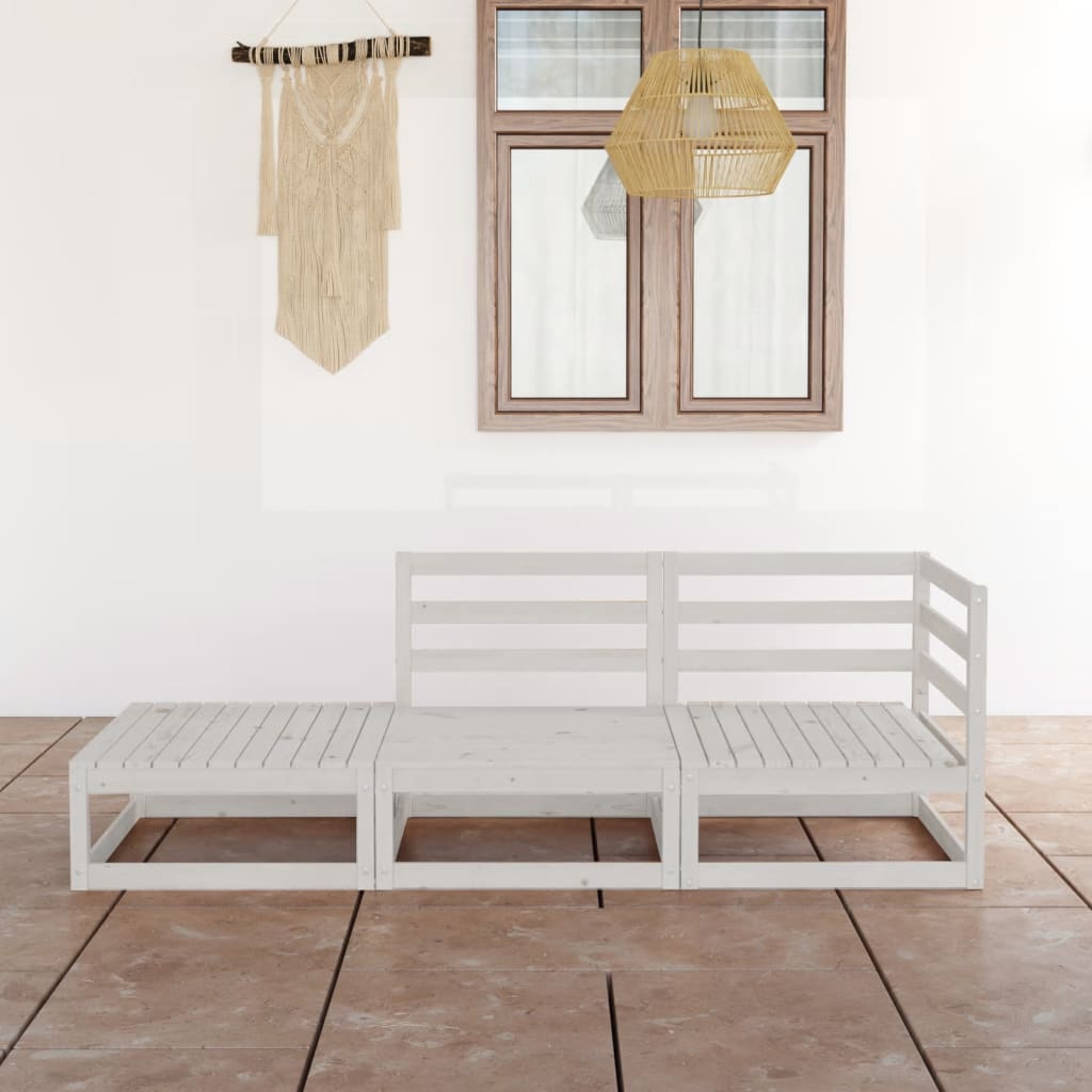 vidaXL 3-tlg. Garten-Lounge-Set Massivholz Kiefer
