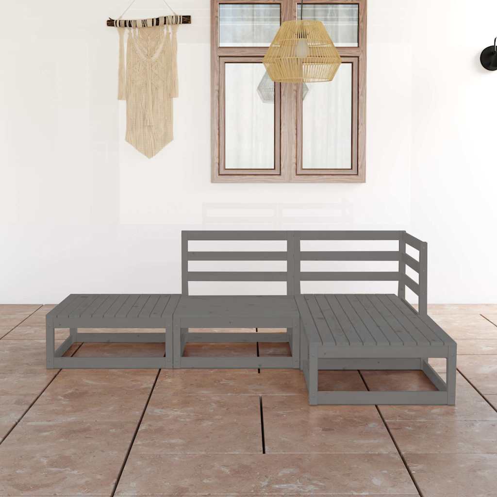 vidaXL 4-tlg. Garten-Lounge-Set Massivholz Kiefer