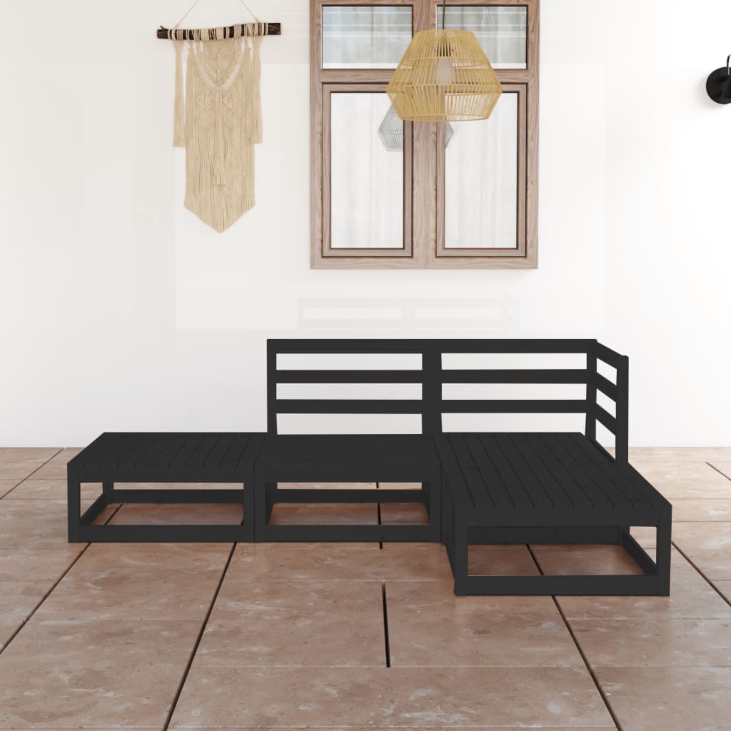 vidaXL 4-tlg. Garten-Lounge-Set Massivholz Kiefer