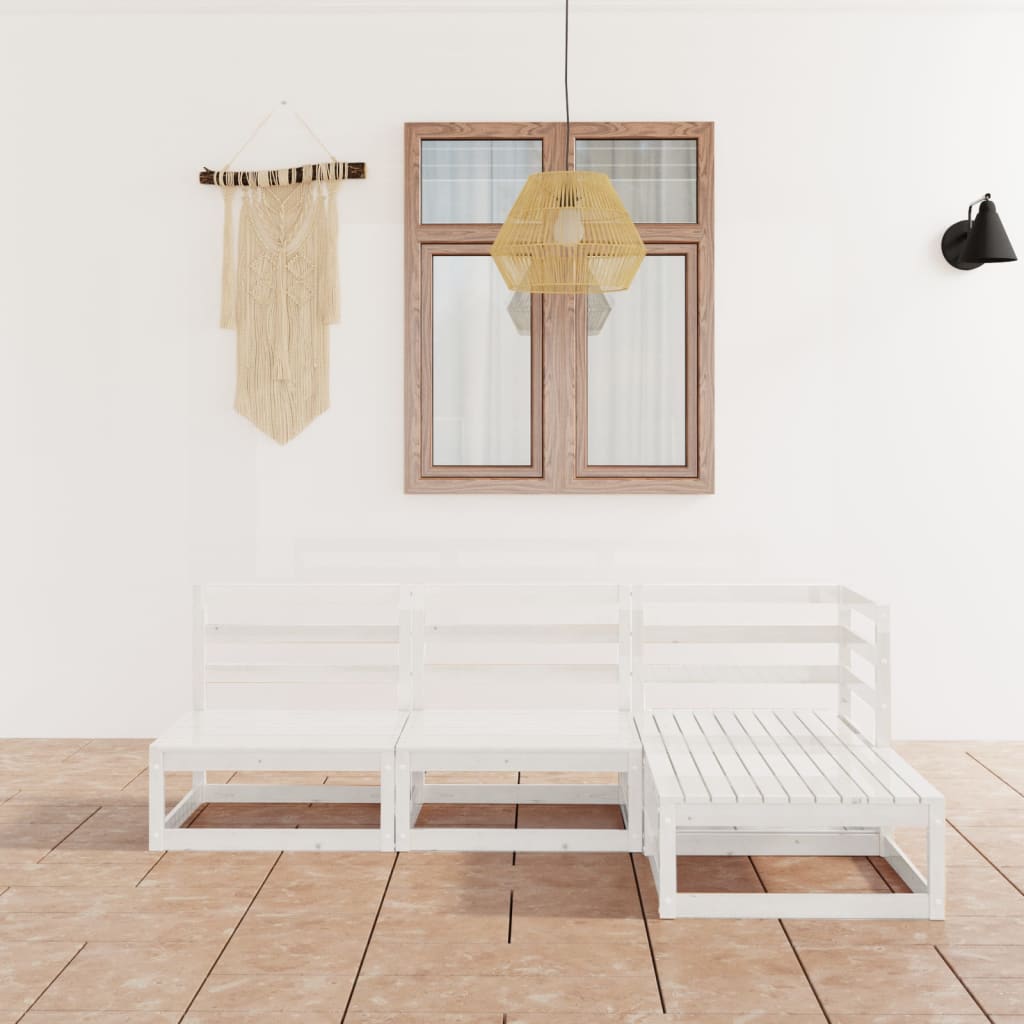 vidaXL 4-tlg. Garten-Lounge-Set Massivholz Kiefer