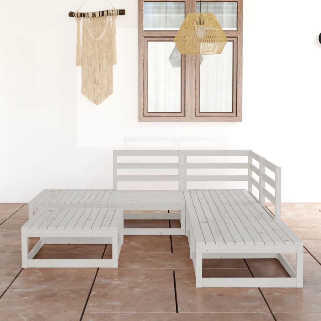 vidaXL 6-tlg. Garten-Lounge-Set Massivholz Kiefer
