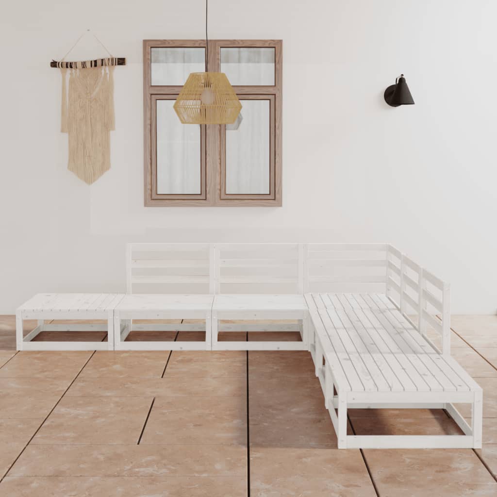 vidaXL 7-tlg. Garten-Lounge-Set Massivholz Kiefer