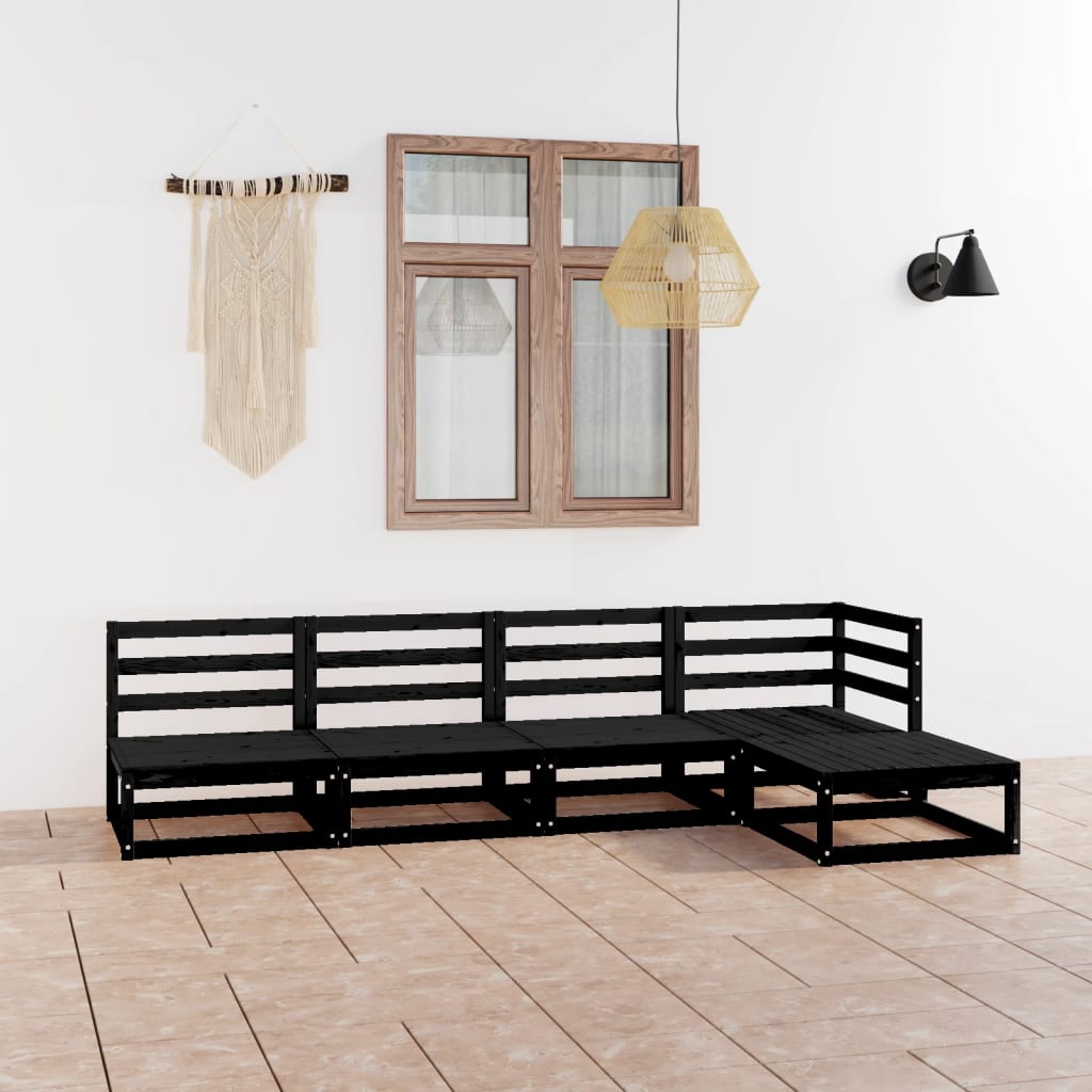 vidaXL 5-tlg. Garten-Lounge-Set Massivholz Kiefer
