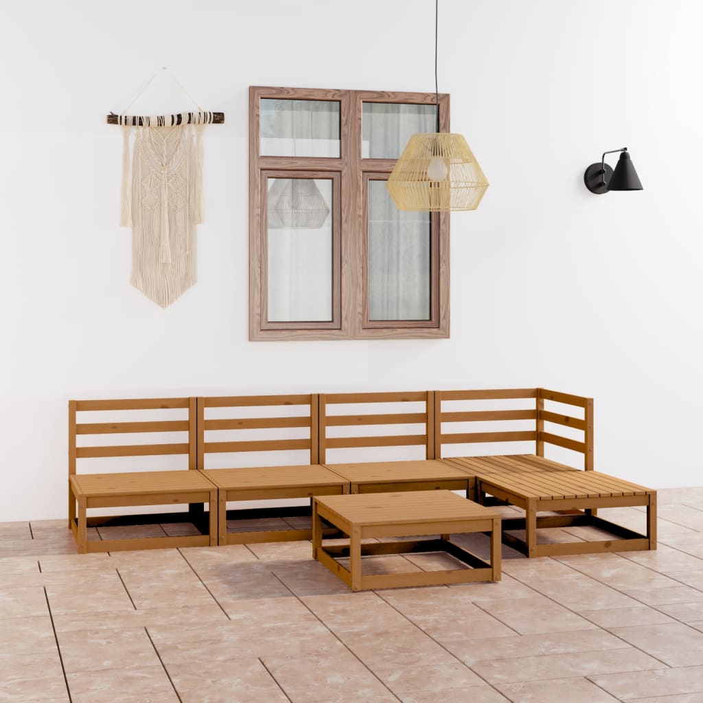 vidaXL 6-tlg. Garten-Lounge-Set Massivholz Kiefer