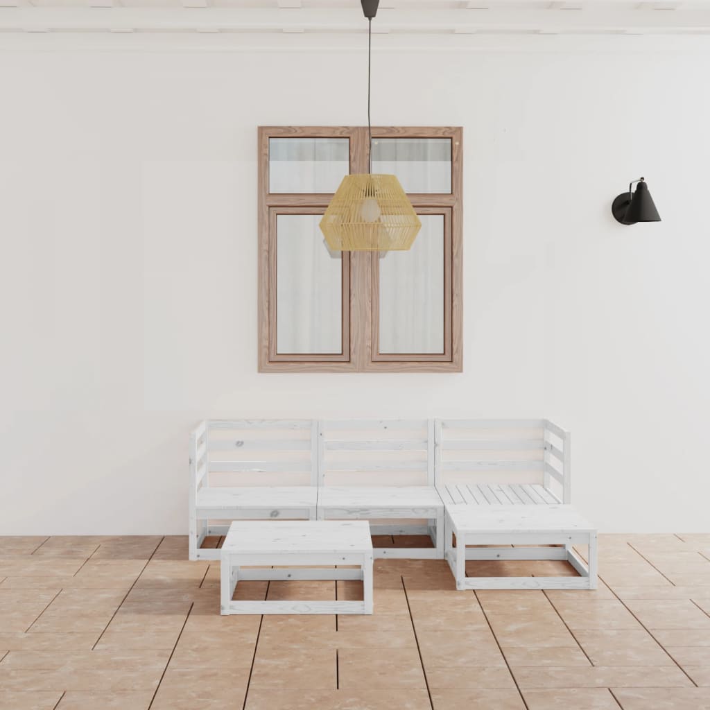 5-tlg. Garten-Lounge-Set Massivholz Kiefer