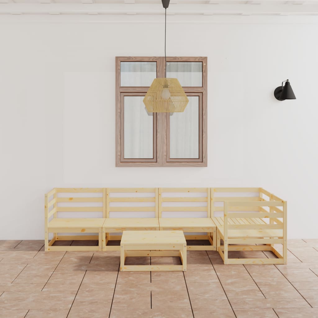 vidaXL 6-tlg. Garten-Lounge-Set Massivholz Kiefer