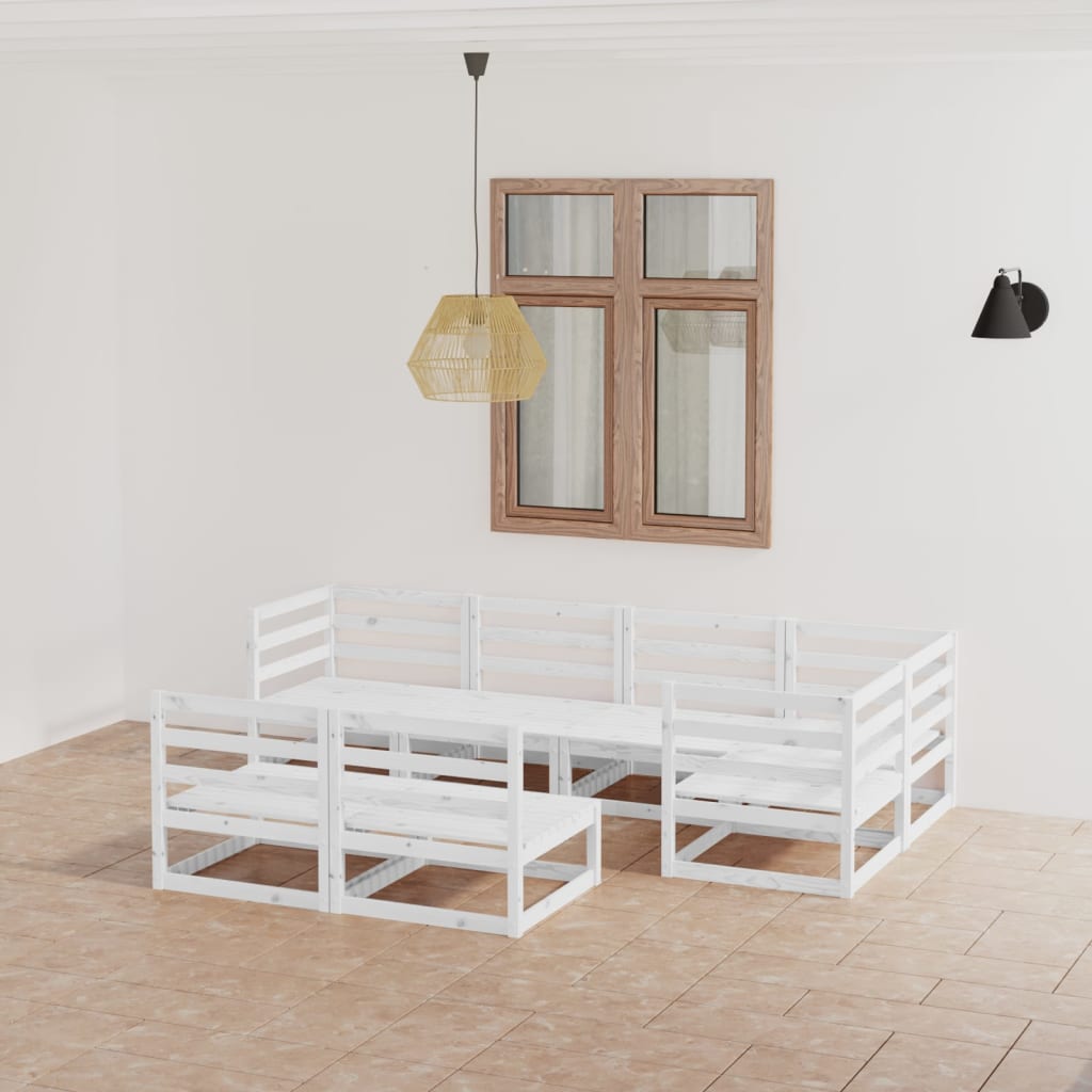 vidaXL 7-tlg. Garten-Lounge-Set Massivholz Kiefer