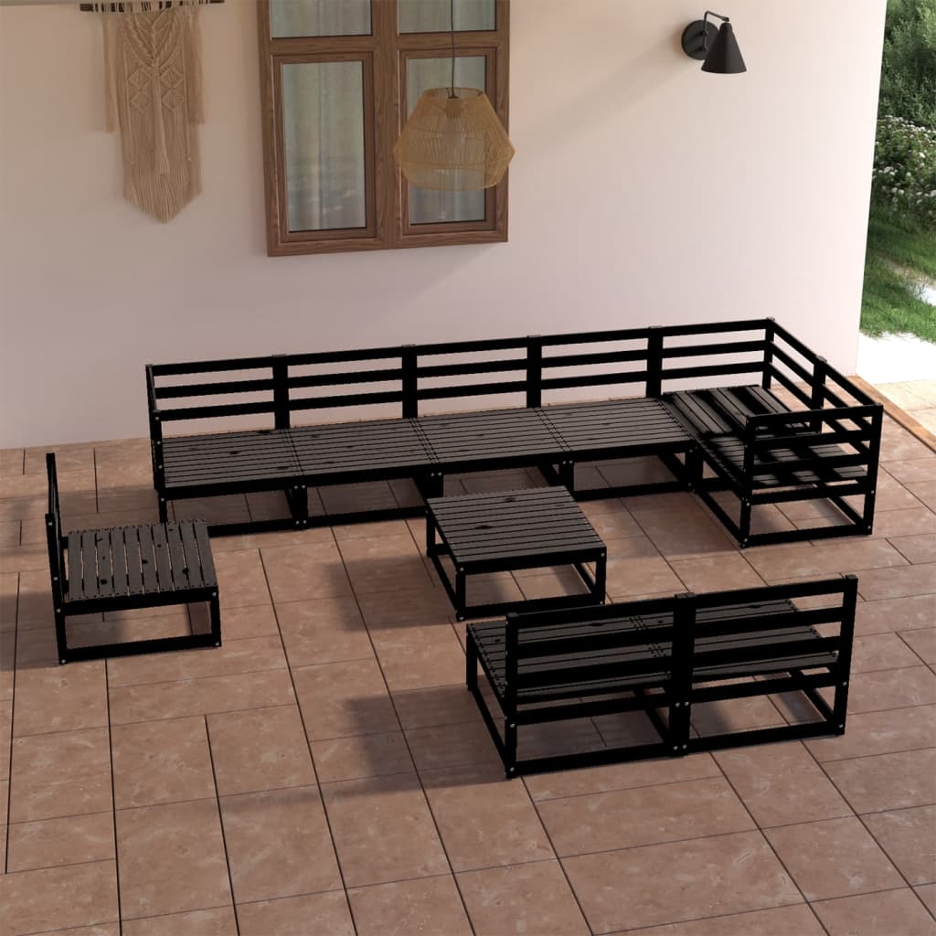 vidaXL 10-tlg. Garten-Lounge-Set Honigbraun Massivholz Kiefer