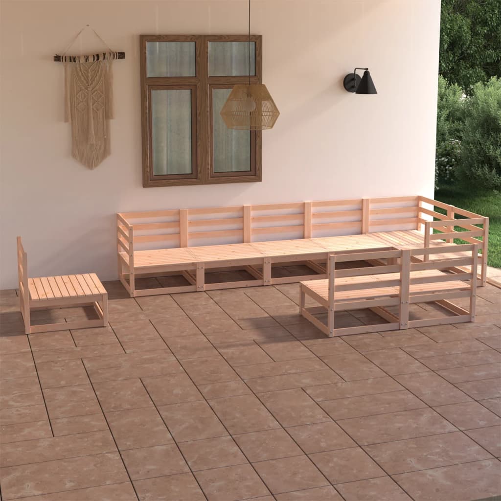 vidaXL 9-tlg. Garten-Lounge-Set Massivholz Kiefer
