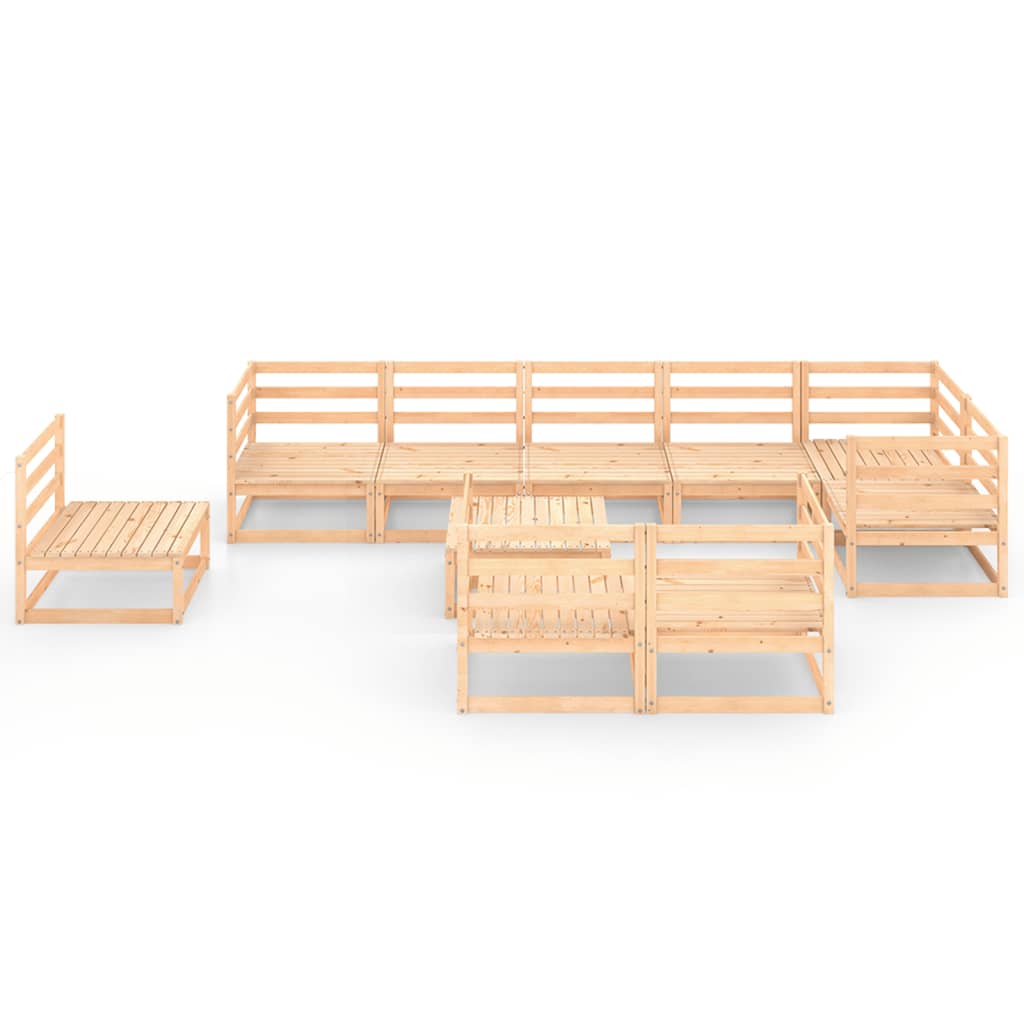 vidaXL 10-tlg. Garten-Lounge-Set Massivholz Kiefer