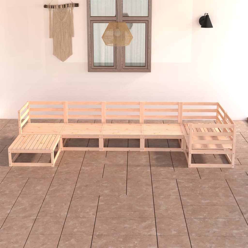 vidaXL 7-tlg. Garten-Lounge-Set Massivholz Kiefer