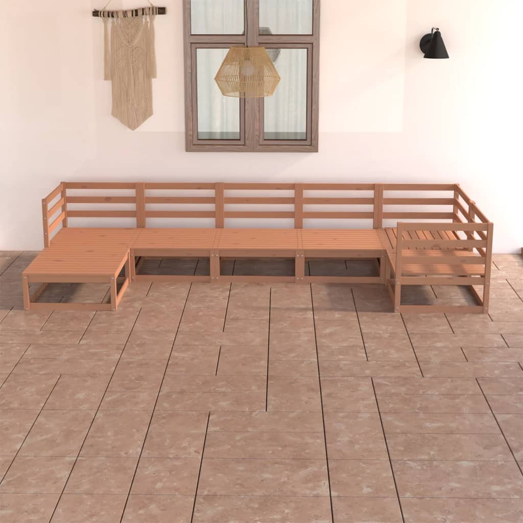 vidaXL 7-tlg. Garten-Lounge-Set Massivholz Kiefer