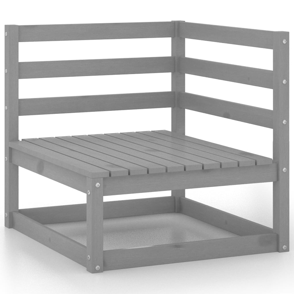 vidaXL 5-tlg. Garten-Lounge-Set Grau Kiefer Massivholz