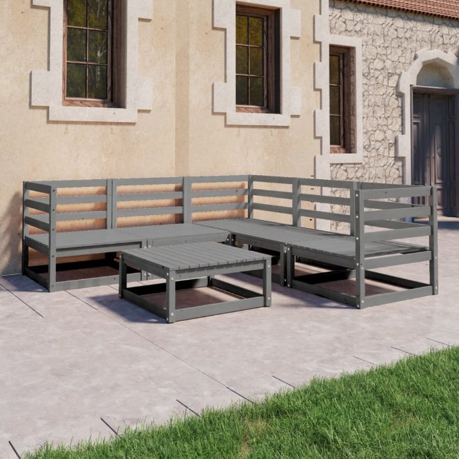 vidaXL 6-tlg. Garten-Lounge-Set Massivholz Kiefer