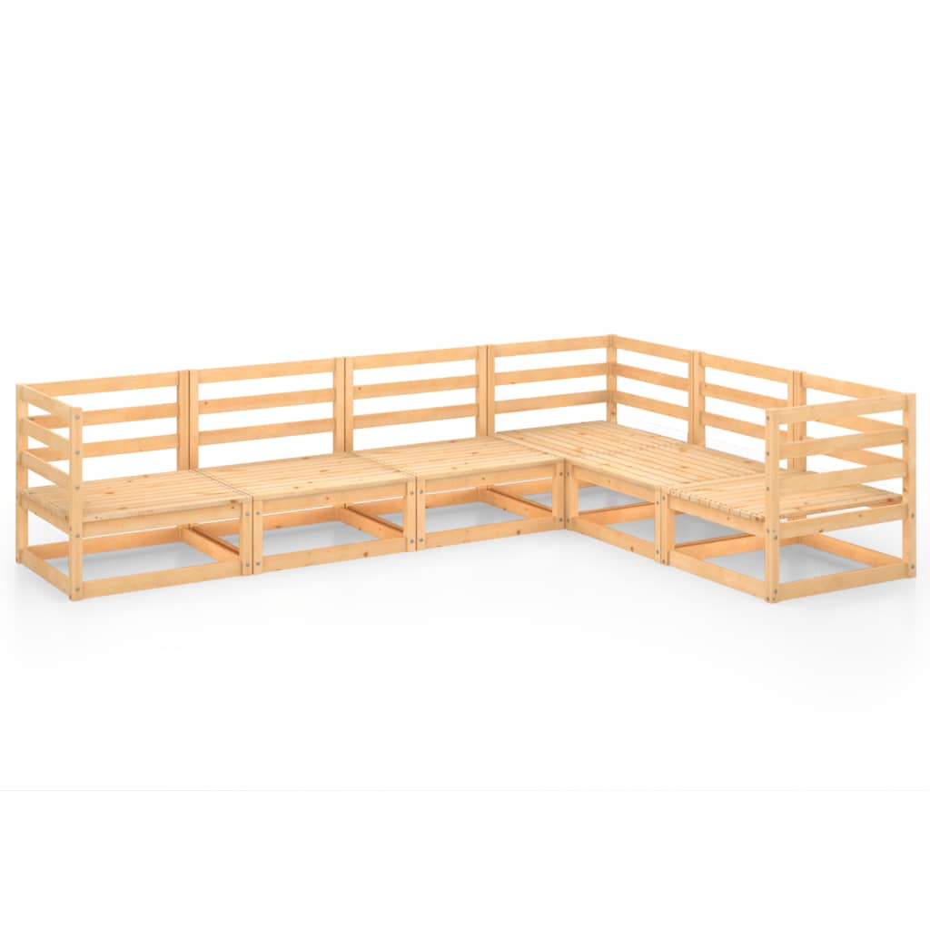 vidaXL 6-tlg. Garten-Lounge-Set Massivholz Kiefer