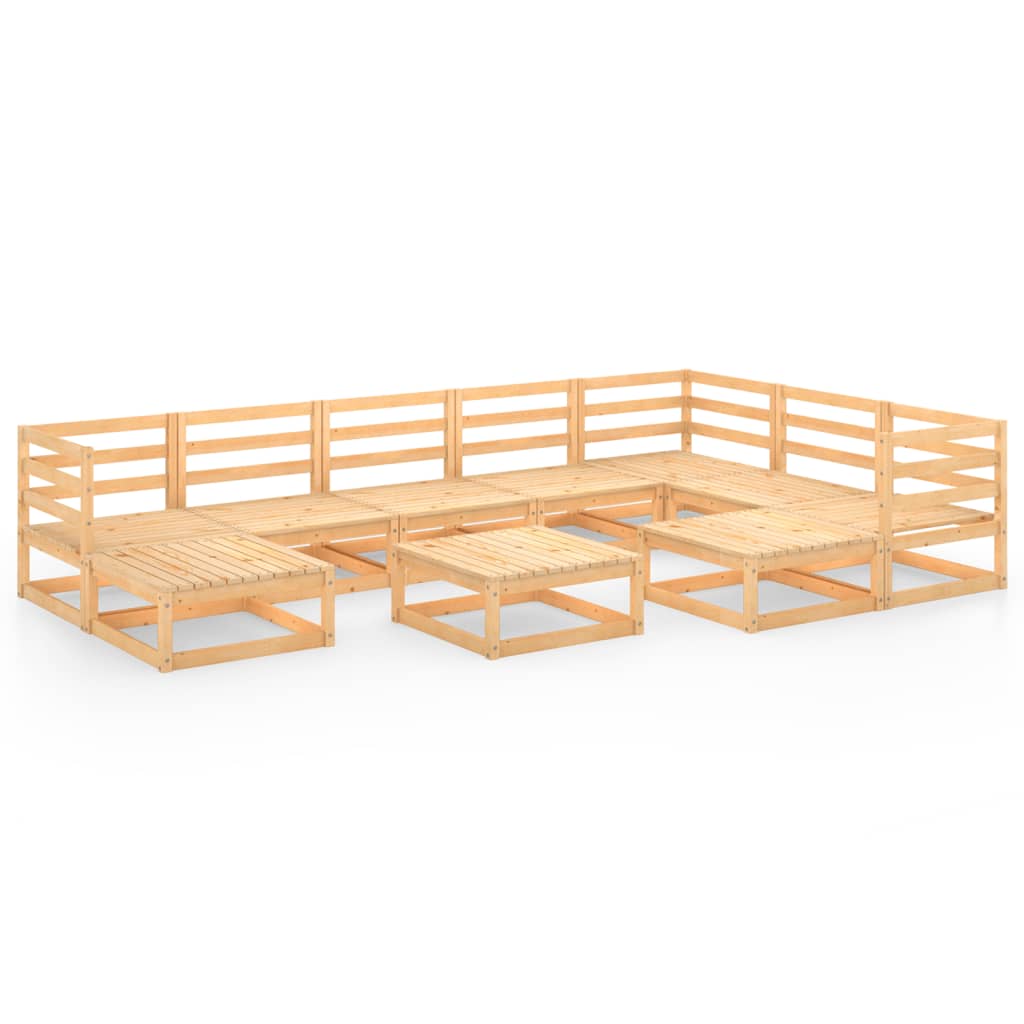 vidaXL 10-tlg. Garten-Lounge-Set Massivholz Kiefer
