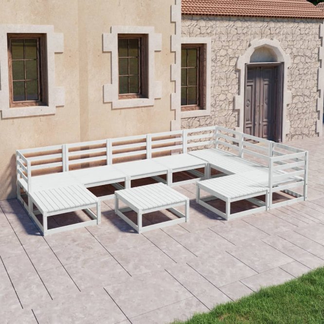 vidaXL 10-tlg. Garten-Lounge-Set Massivholz Kiefer