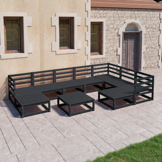 vidaXL 10-tlg. Garten-Lounge-Set Massivholz Kiefer