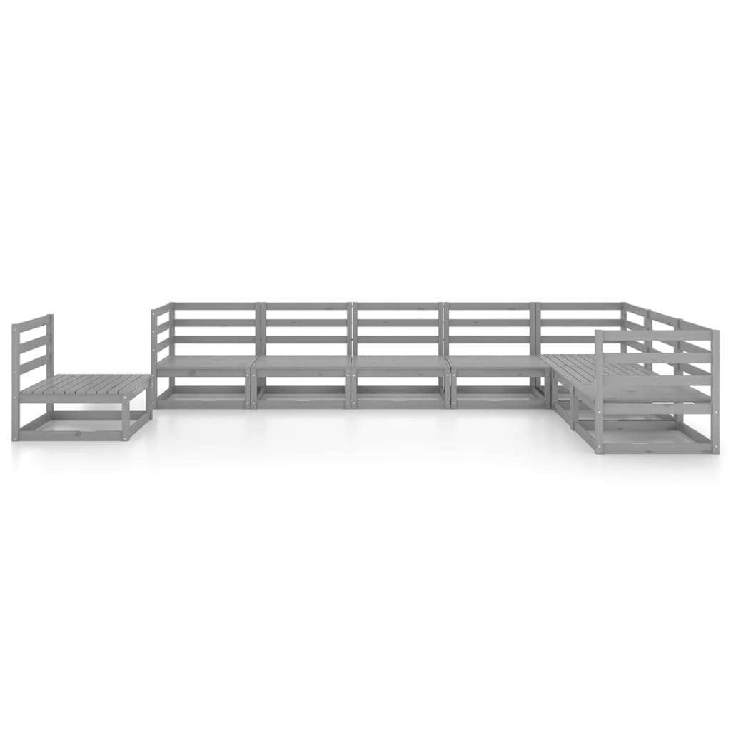 vidaXL 8-tlg. Garten-Lounge-Set Grau Kiefer Massivholz