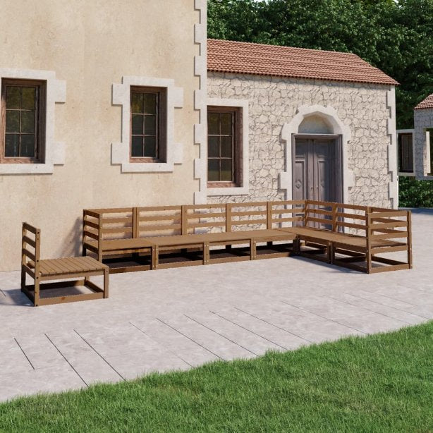 vidaXL 8-tlg. Garten-Lounge-Set Grau Kiefer Massivholz