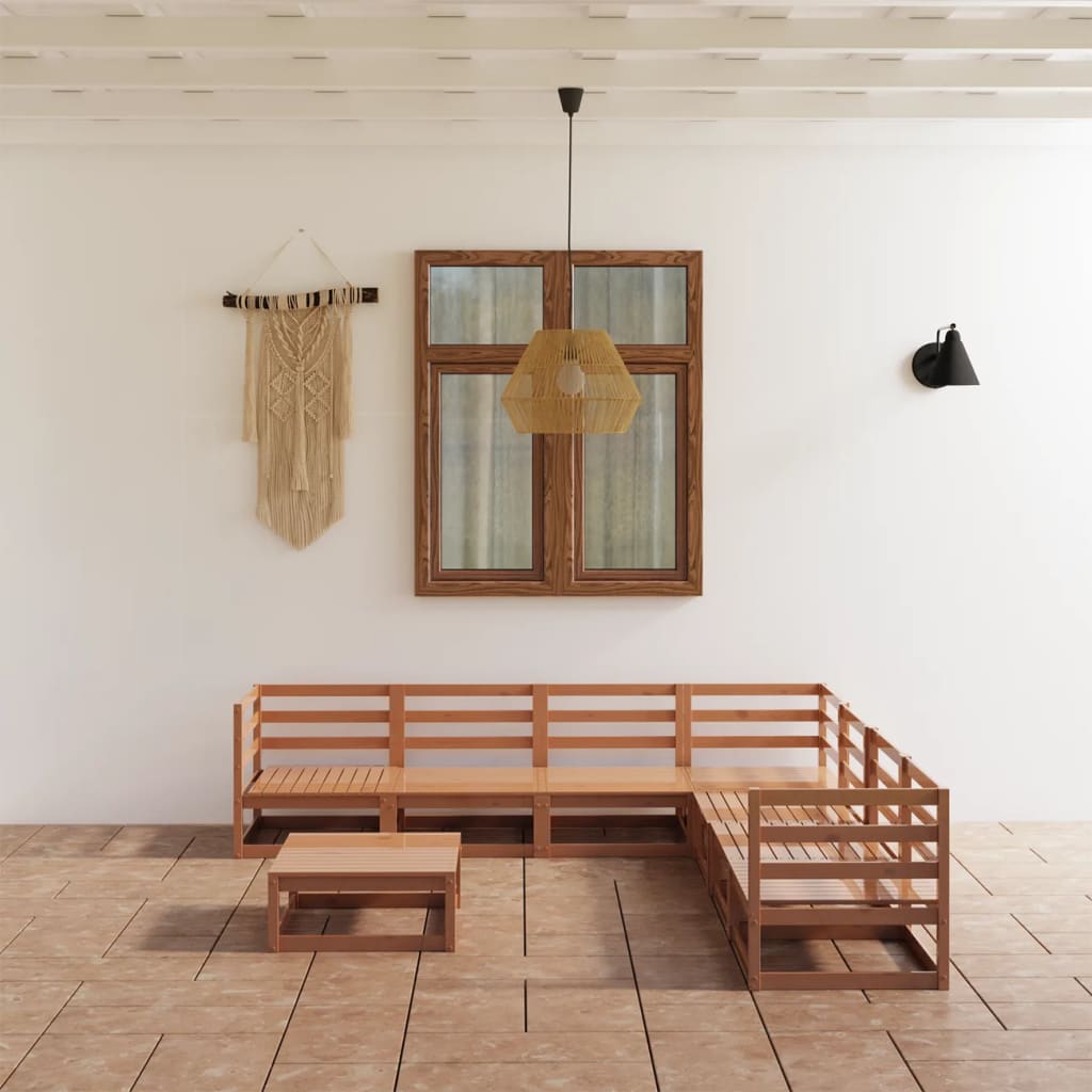 vidaXL 8-tlg. Garten-Lounge-Set Massivholz Kiefer