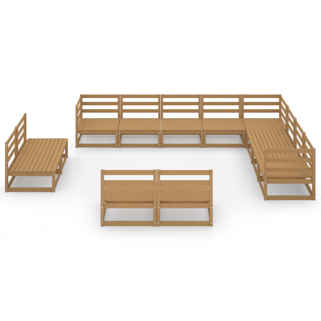 vidaXL 12-tlg. Garten-Lounge-Set Honigbraun Massivholz Kiefer