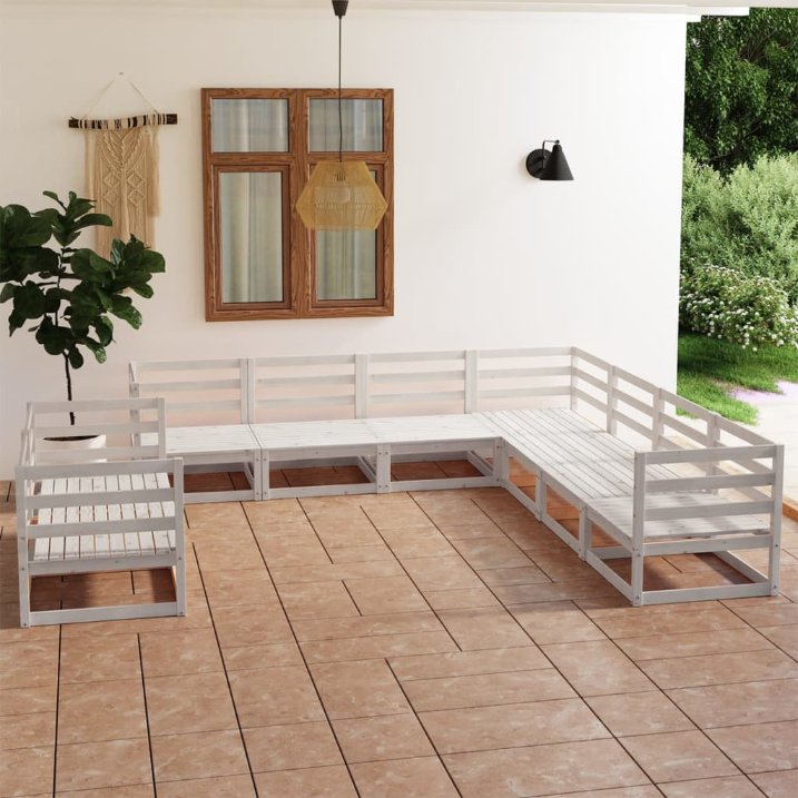 vidaXL 9-tlg. Garten-Lounge-Set Massivholz Kiefer